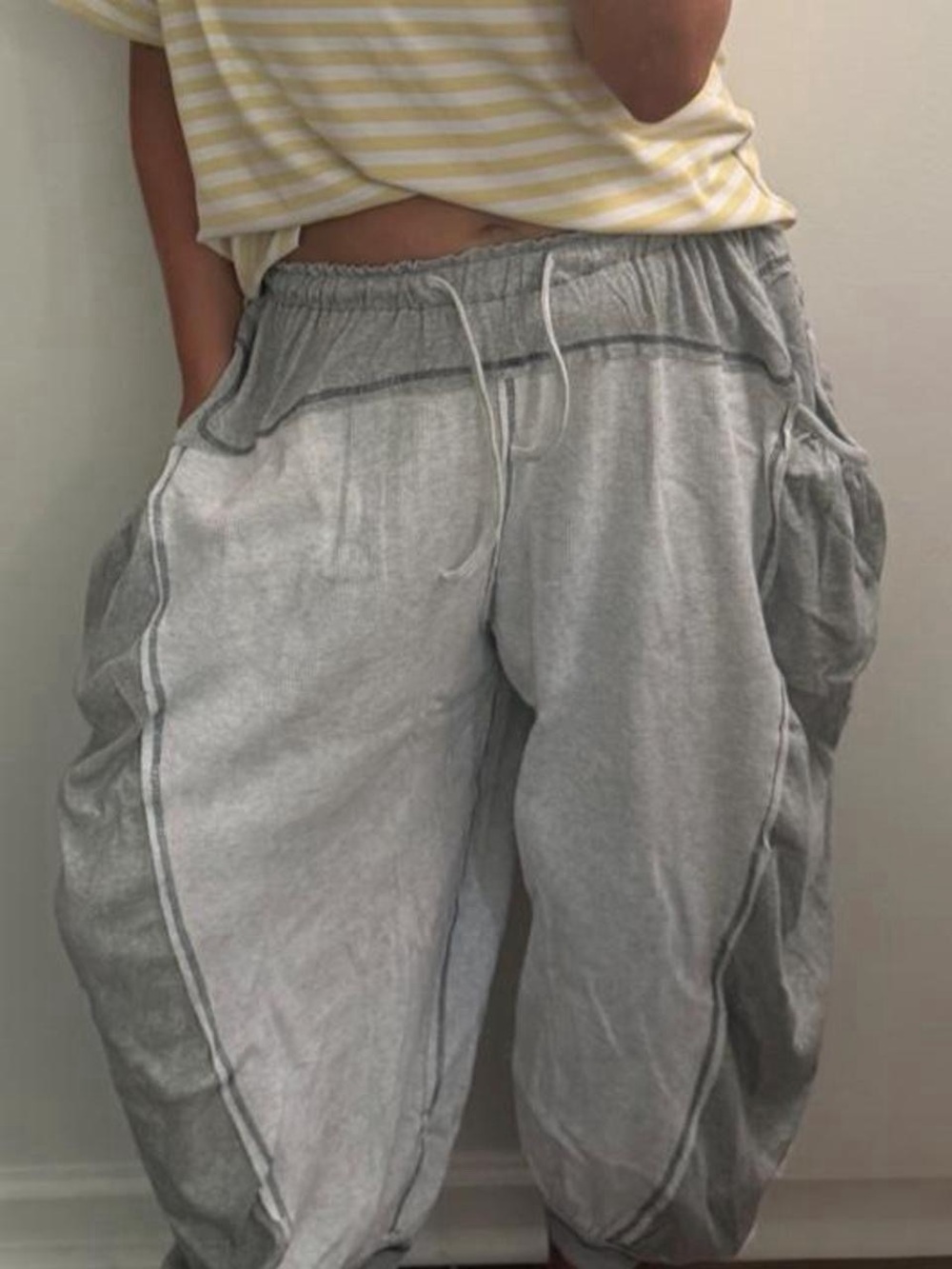 POL Light Grey Relaxed Drawstring Cargo Joggers